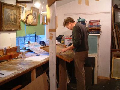 Matthew at work in our restoration studios